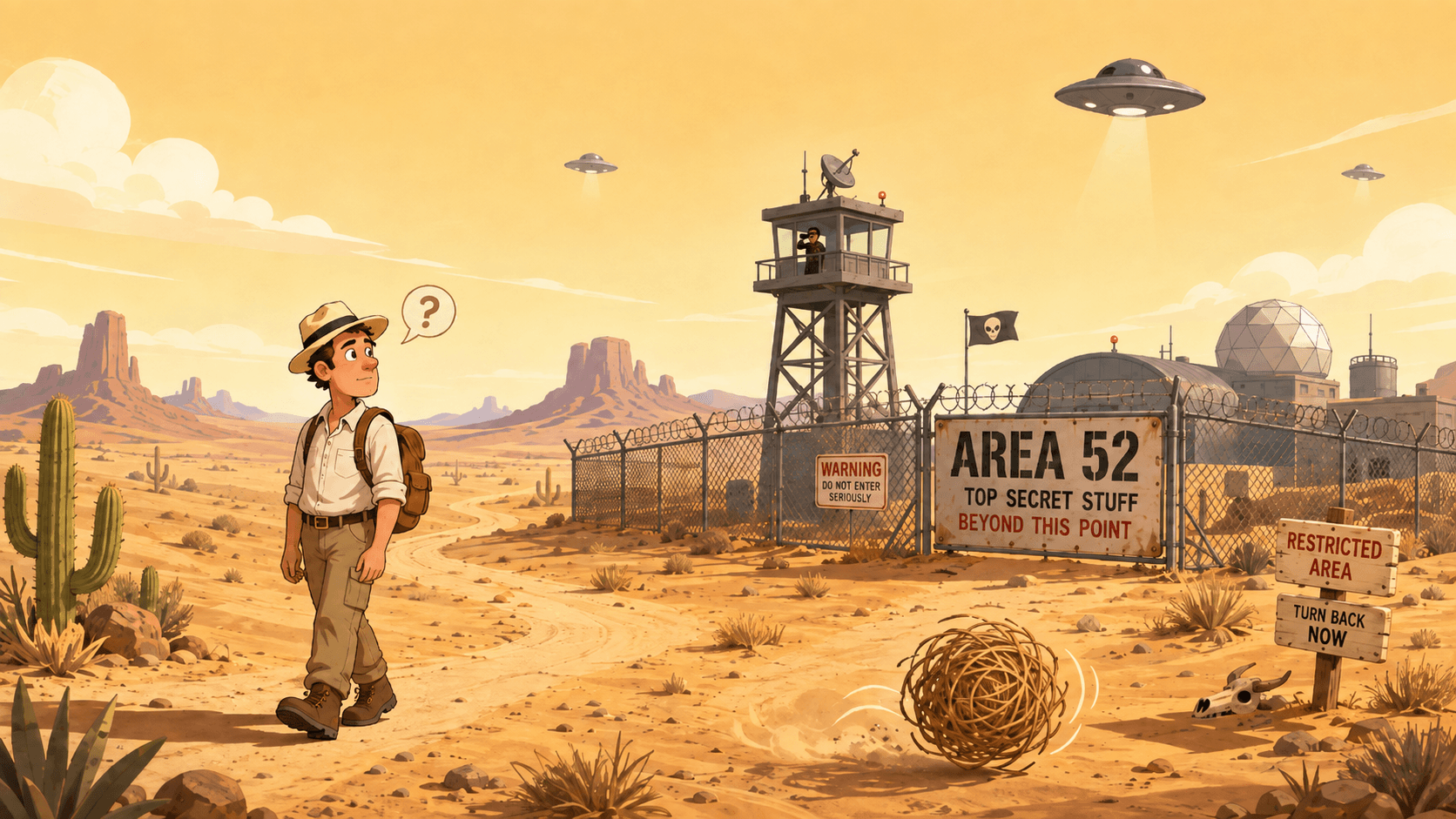 Restricted desert area illustration